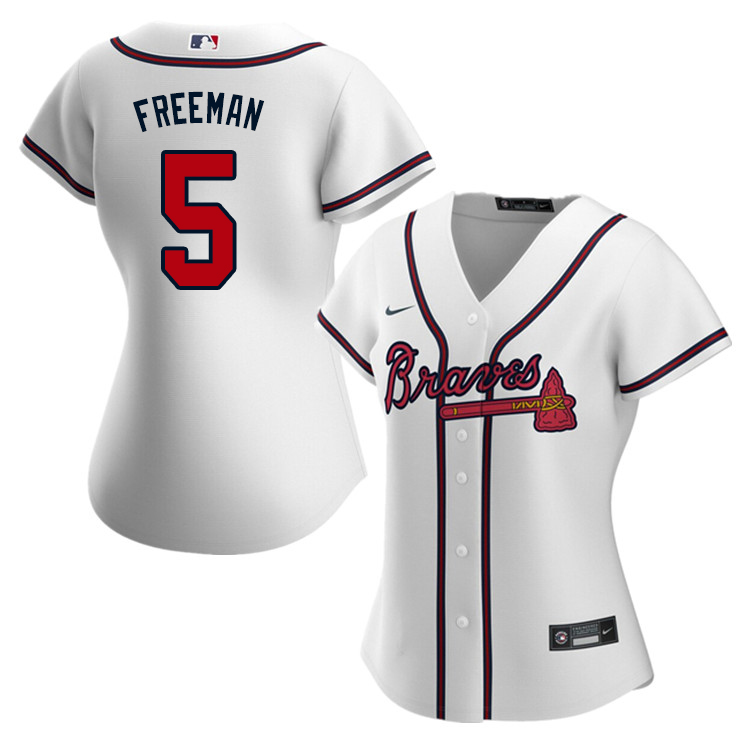 Nike Women #5 Freddie Freeman Atlanta Braves Baseball Jerseys Sale-White